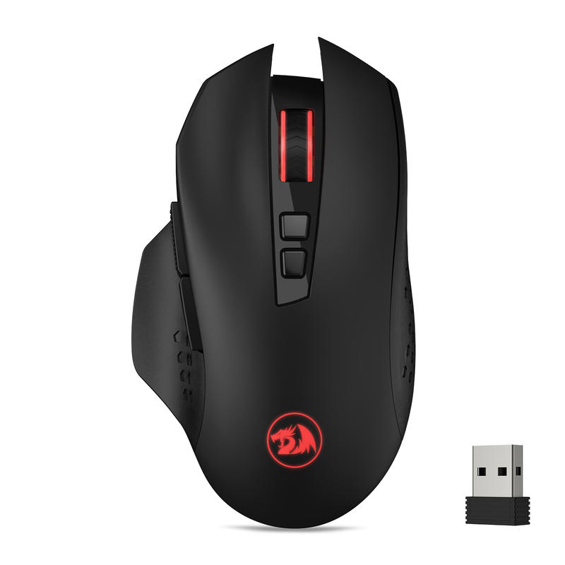 Bezdrátová herní myš Redragon M656 Gainer, 4000 DPI 2,4 GHz bezdrátová herní myš s 5 úrovněmi DPI, 7 makro tlačítky, červená LED