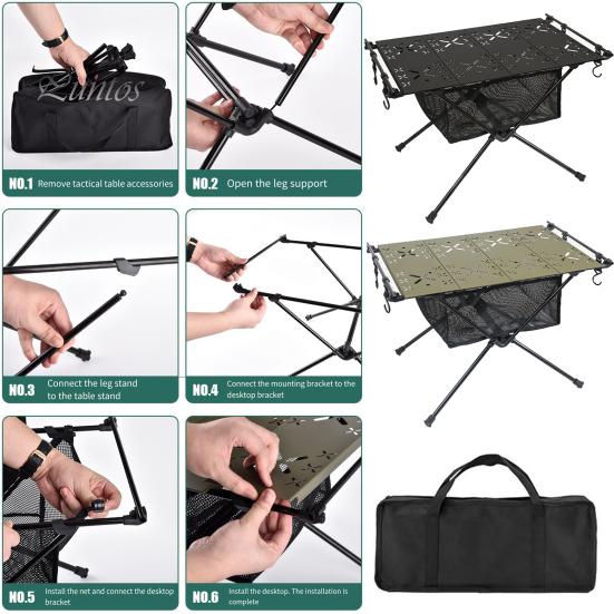 Aluminum Alloy Folding Table Barbecue Camping Table High Stability 20kg Load Capacity Multifunction Ultralight Portable Picnic BBQ Table