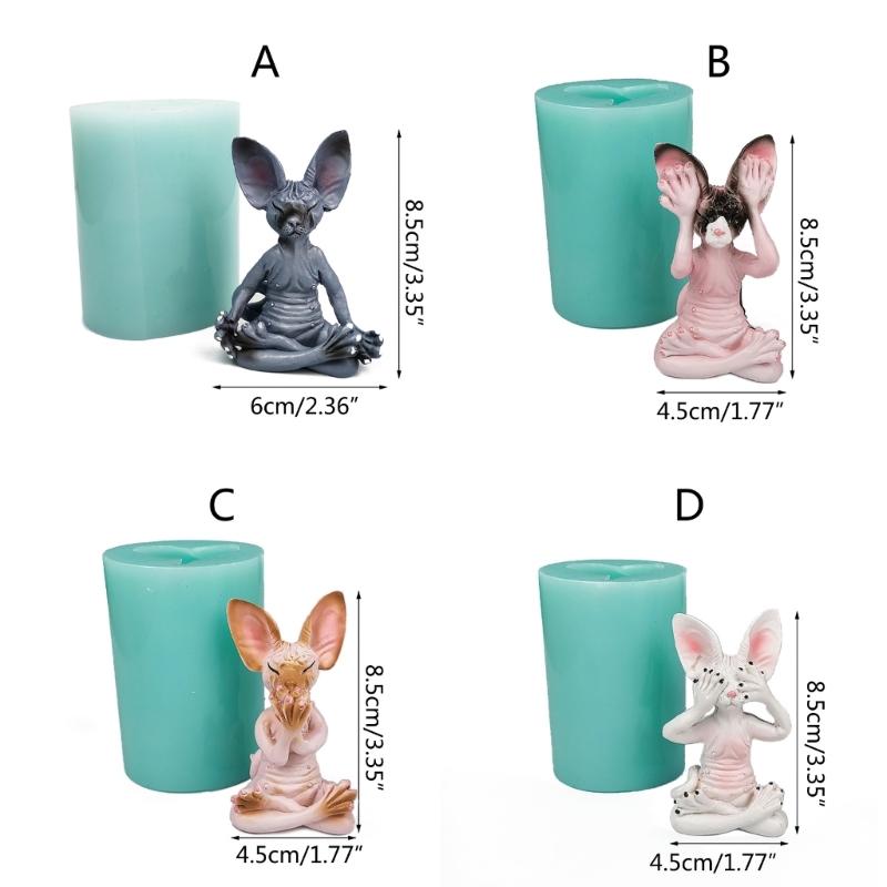 Moule Silicone Bougie Forme Chat 3D pour Bougies Artisanales DIY Ornements Moule Outil de Fabrication d'Artisanat Moule de Cuisson