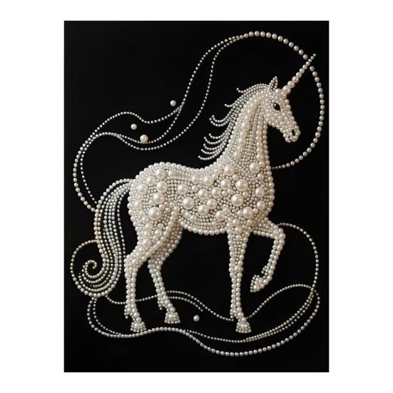 DIY Faux Pearl Painting Kit with Wooden Frame Canvas Fake Pearl Beads Tools Adults Beginners Handmade Fake Pearl Art Craft Home Wall Decoration without Frame