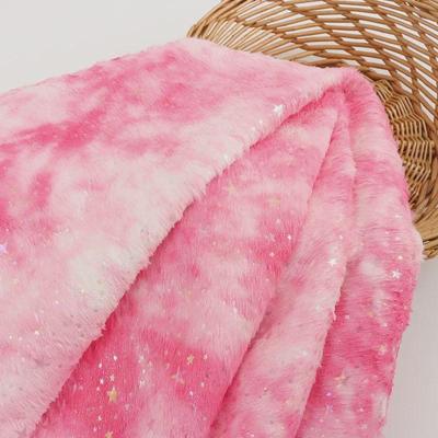 Multicolored Rabbit Fur Star Pattern Plush Fabric for Home Textiles, Clothing, Pillows, Cushions, Shoes, and Hats