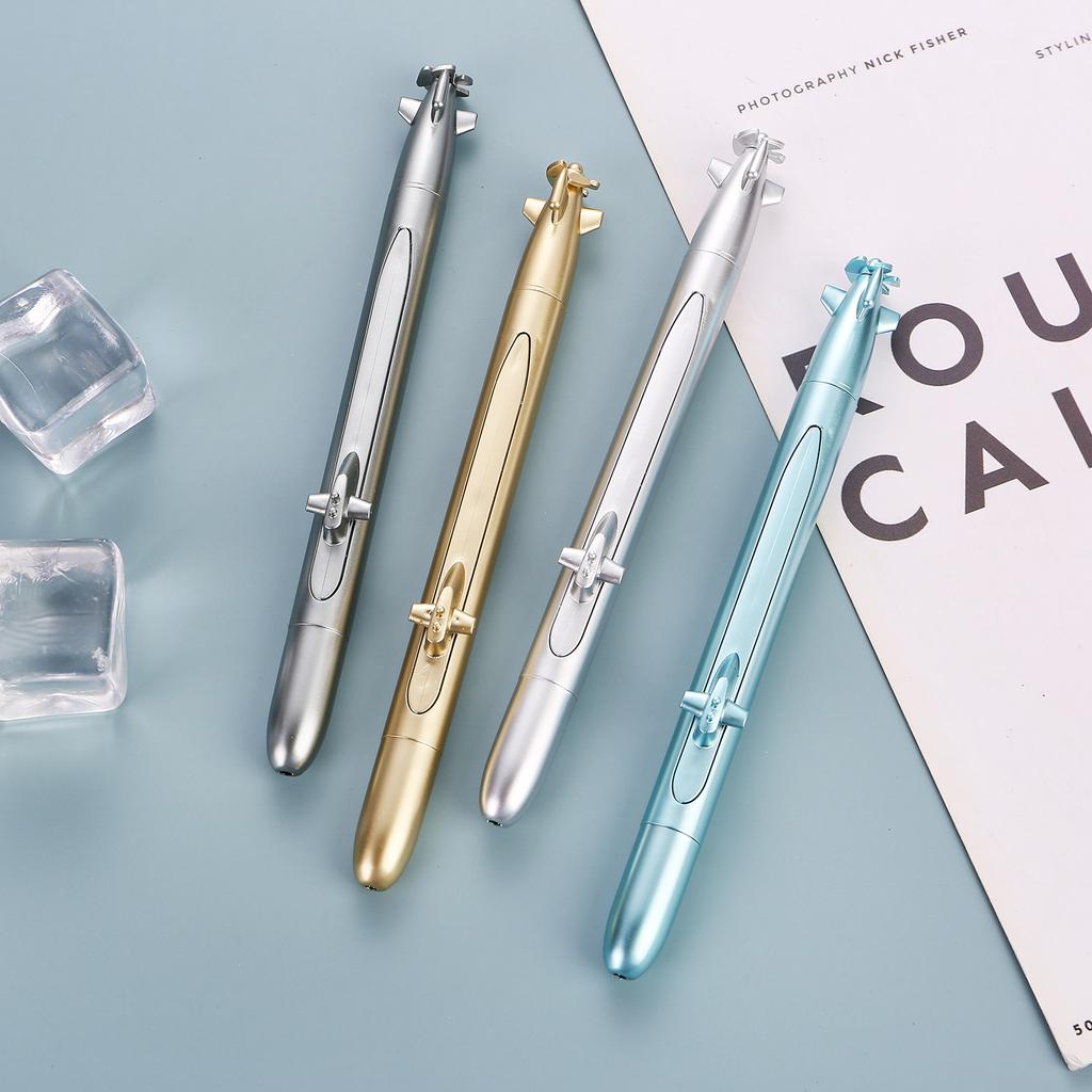 10-Piece Creative Stationery set, submarine-shaped gel pens, spaceship-shaped gel pens, black ink, student prize.