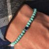 Men's Versatile 6mm Natural Stone Demon Eye Elastic Bracelet