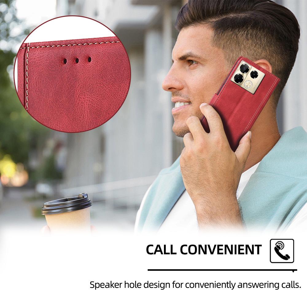 Infinix Hot 50 5G / Note 40 Pro / Zero 30 Leder-Handyhülle - Farbblock-Design