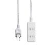 ELECOM Power Strip with Dustproof Shutters, Easy-to-Wire 180° Swivel Plug, 3 Outlets, 3m Cable, White (T-ST02-22330WH)