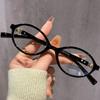 Trendy Small Retro Oval Women Myopia Glasses Vintage Round Anti Blue Light Near Sight Eyewear Fashion Ladies Decorative Glasses