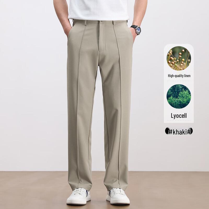 Pierre Cardin Men s Lyocell Blend Summer Business Casual Straight Pants 31