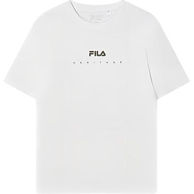 Fila 2024 Retro Buchstaben Rundhals Radfahren Bequem Reine Baumwolle Sport Kurzarm T-Shirt Herren Oberteile Wolke-Pilz-Weiß F11M418107F-WT