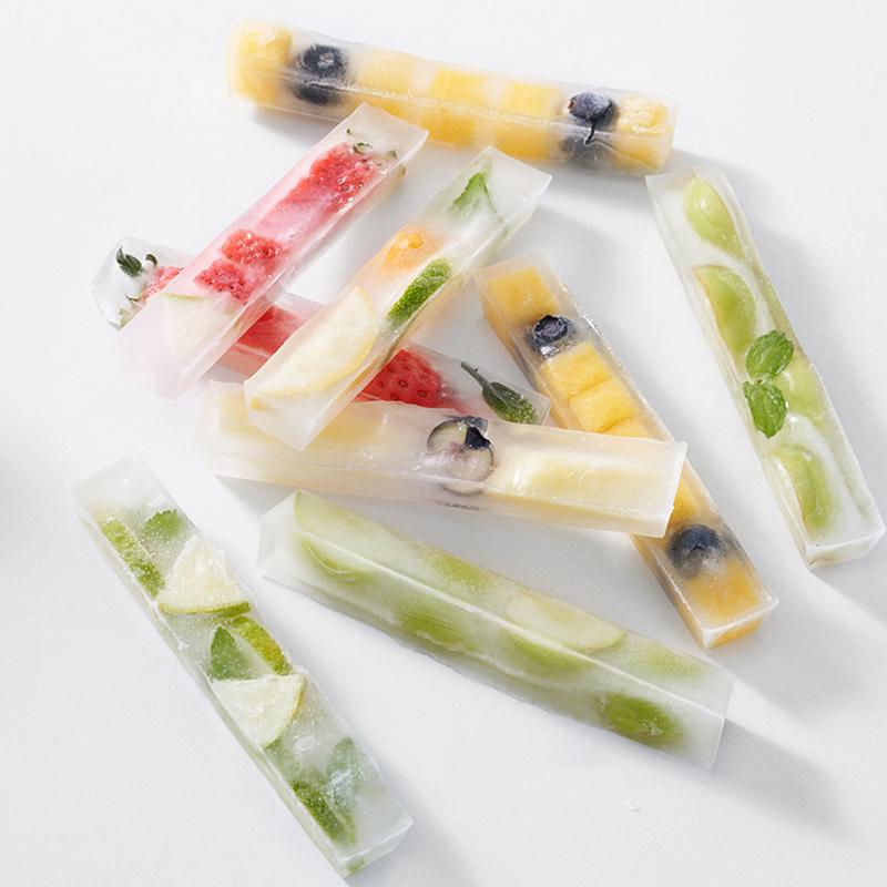 Ice Cube Tray Long Ice Stick Tray Plastic With Lid Rectangular Narrow Stick Easy Release Ice Mold For Juice Cocktail Bar Tools