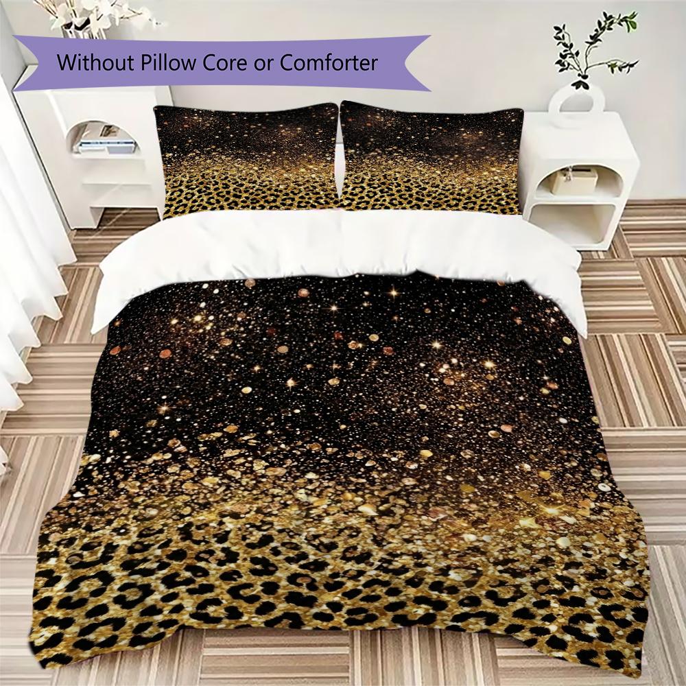 Leopard Print Pattern Bedding Uilt Set Uilt Cover Pillowcase Home Decoration Birthday Gift (1 * Duvet Cover + 2 * Pillowcase Without Core)17