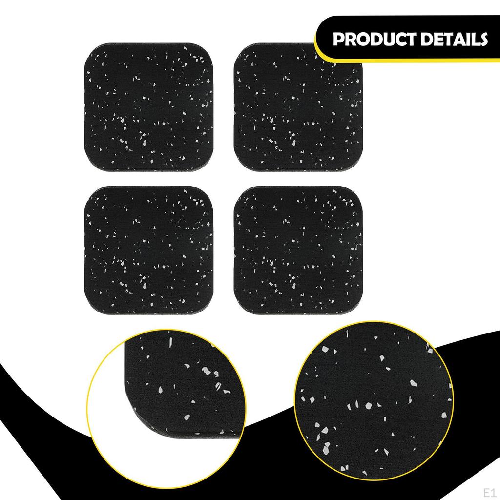 4 Pieces Treadmill Mat Thickened for Dryer Elliptical Machine Rowing