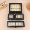 1 Stück Schwarze PU-Leder-Uhrenbox Vitrine Organizer Mit Glasdeckel mit Rahmen Und Herausnehmbarem Kissen Für Männer Und Frauen