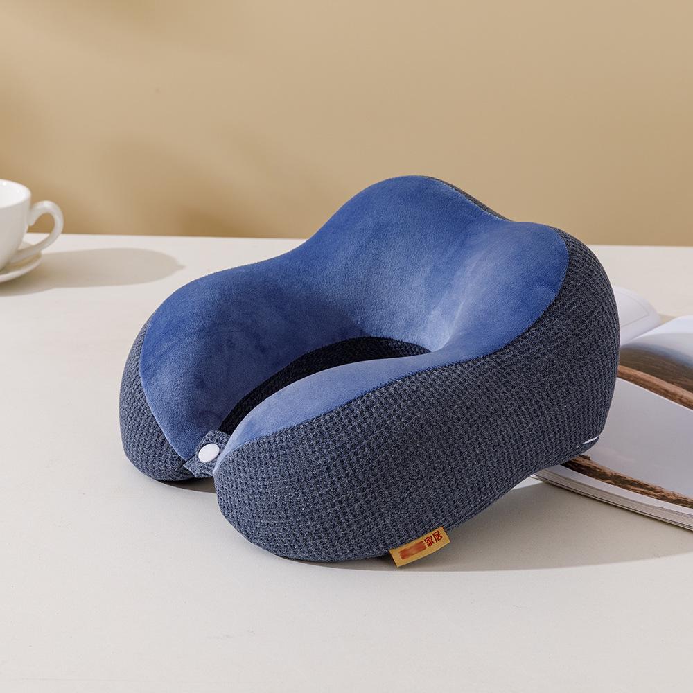 Memory Foam U-Shaped Neck Pillow - Slow Rebound, Mesh Fabric, Travel-Friendly, Neck Support