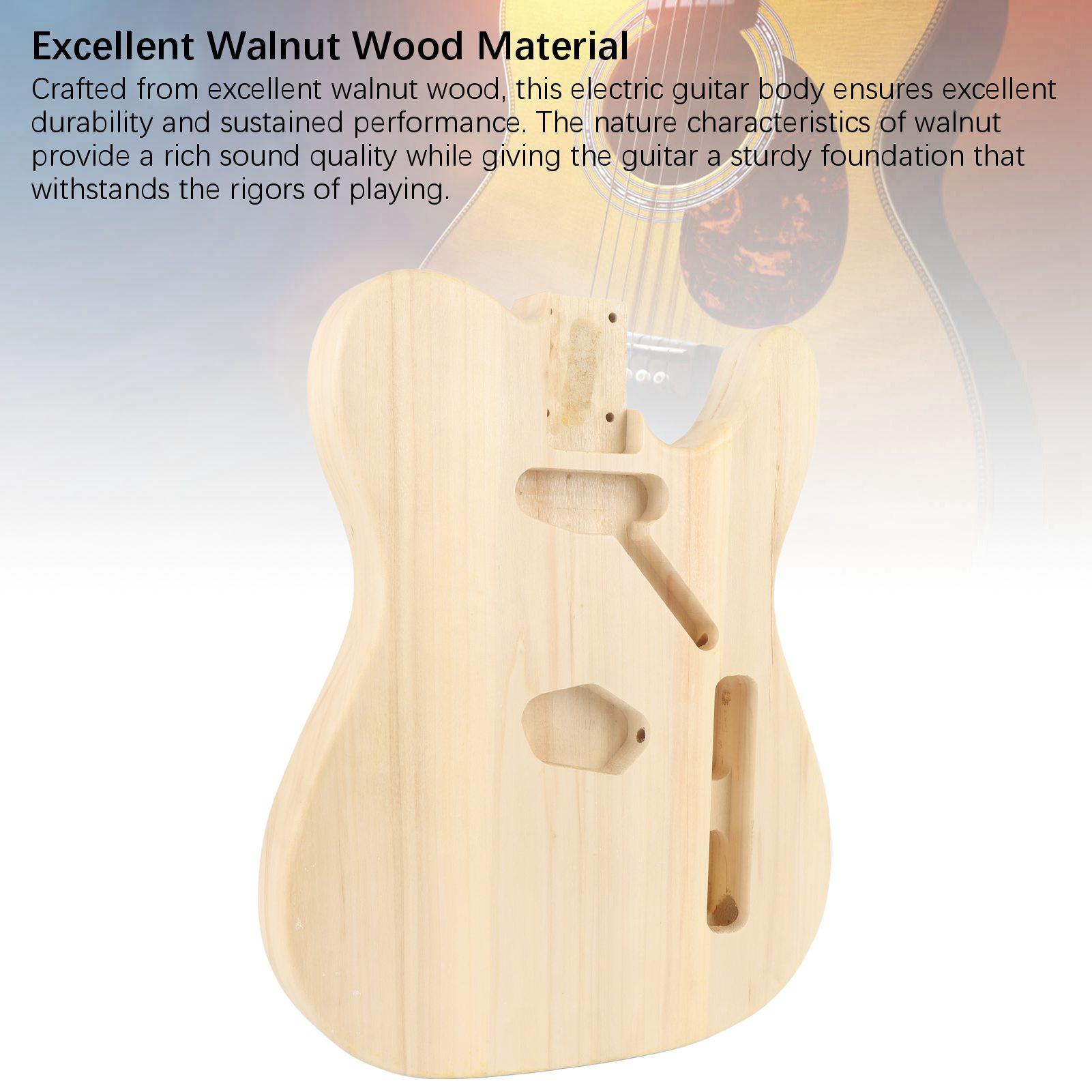 

Guitar Body Walnut Wood Single Pickup Hole Electric Guitar Body Replacement for Handcraft