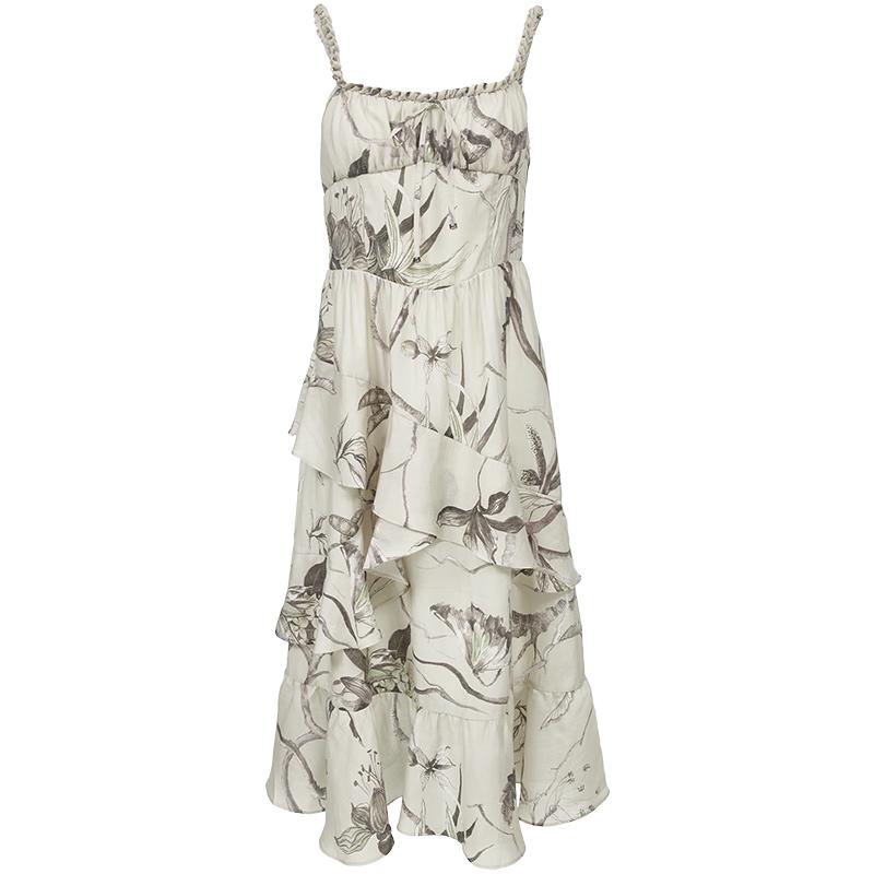 Only 2025 Summer French Elegant A-Line Midi Slip Dress