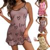 Abito da donna senza maniche con camicia da notte sexy da notte, seducente colore a contrasto