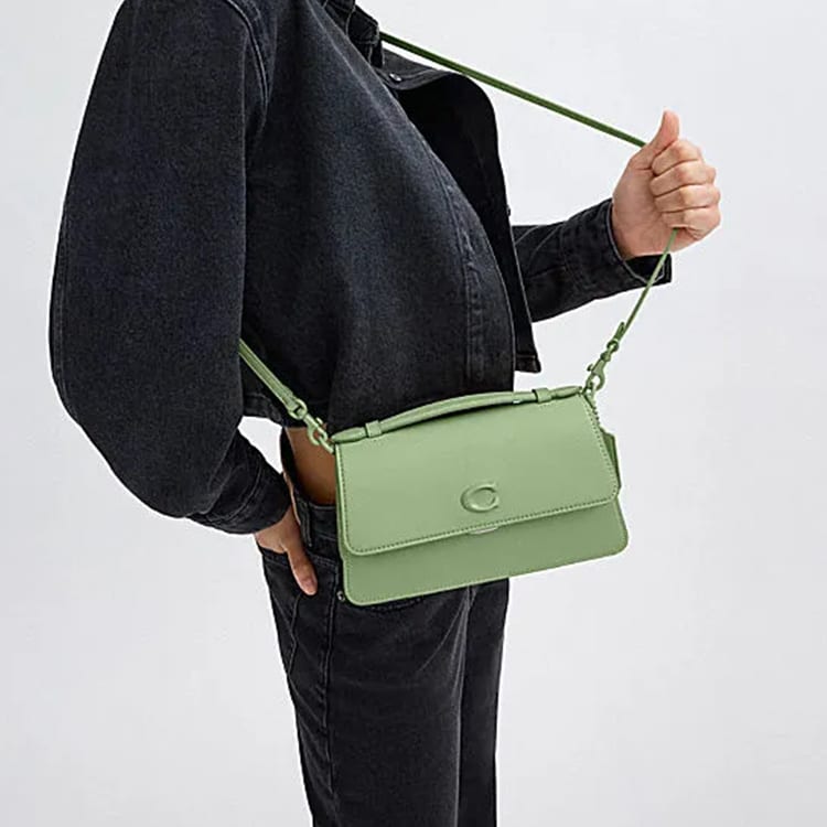 Coach Cow Leather Portable Crossbody Bag, Shoulder Bag Medium Women's Light Pistachio CR706-LHTY6