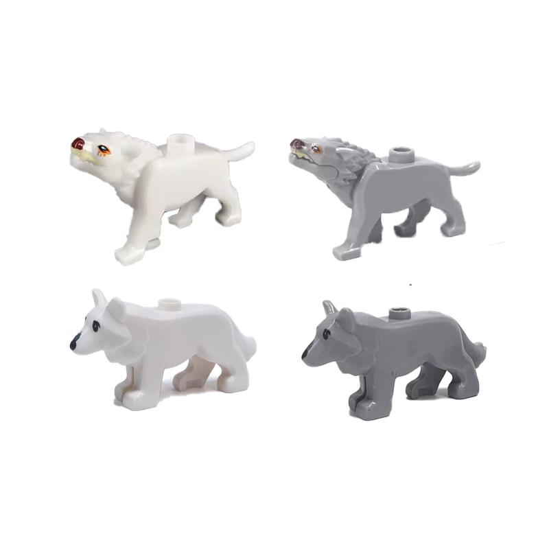 City Scene Accessories Animal Building Blocks Model Figures Farm Wolves Flamingos Pig Dog Gorillas Elephants Zoo Bricks Toy Gift