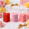 1pc Love Pillar Candle Mold | Embossed LOVE Letters Cylinder & Cube Mold, Silicone Material, Irregular Shape, Ideal for Wedding, Handmade Soap