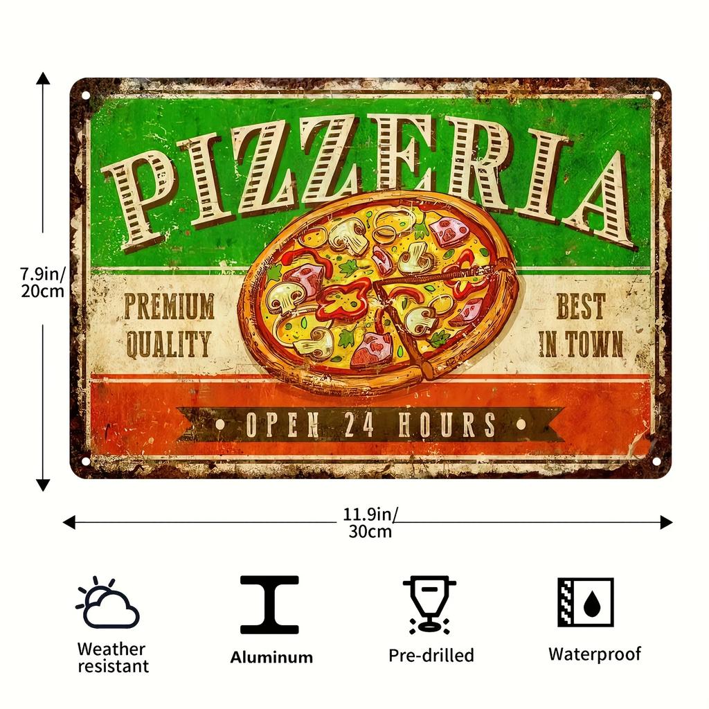 Vintage Art Pizza Metal Tin Sign,Shop Kitchen Ideal Gift For Dining Car Canteen Restaurant People Who Like Good Food Wall Decor