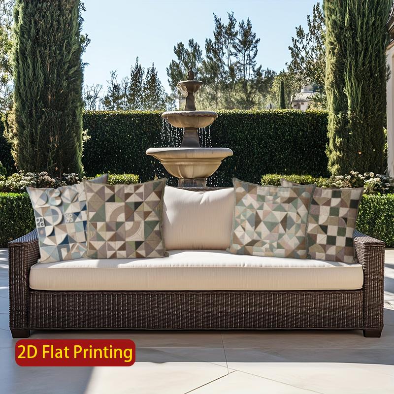 2D Geometric Patterned Pillow Covers For Modern Home Pattern Cushion Cover Suitable For Sofa Bedroom Car Pillow Cover