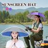 Outdoor Foldable Head Umbrella Hat Windproof Fishing Head Wearing Sunshade Rain Gear Portable Umbrella Camping Beach Head Hats