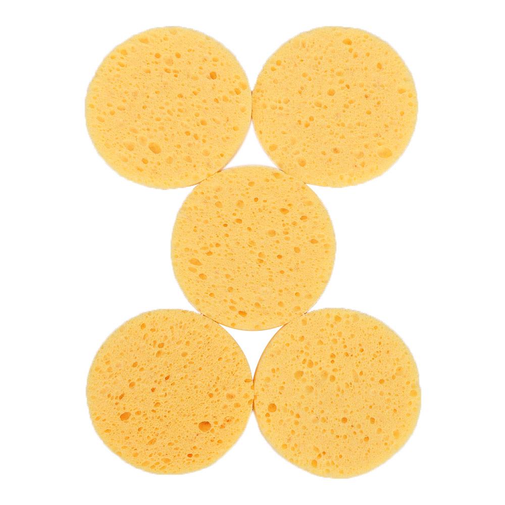 Yellow Soft Round Tools Beauty Makeup Pads Face Wash Cleansing Sponge Cosmetic Puff