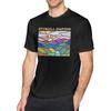 Herren Baumwolle Kurzarm Rundhals T-Shirt, Lässige Grafik T-Shirts Oberteil, Schwarz, 4XL