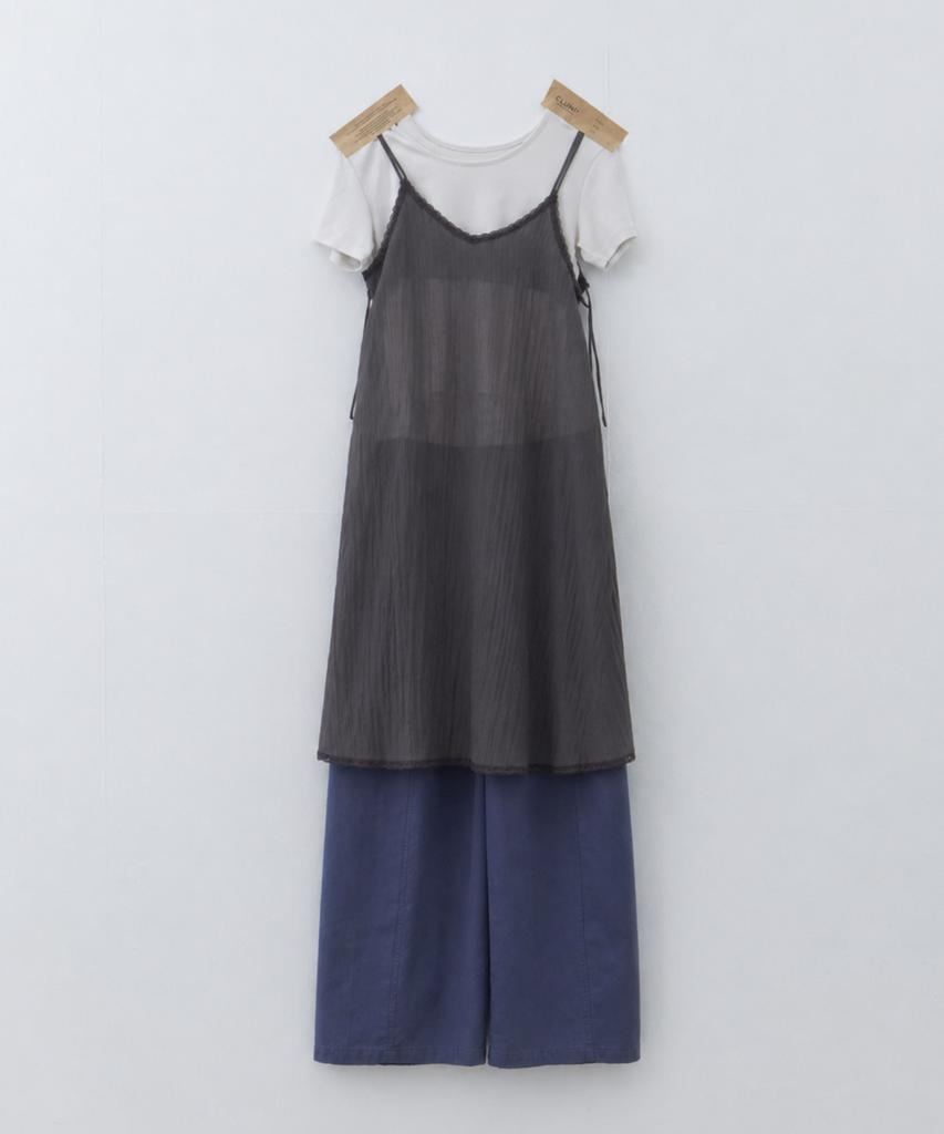Cluny Sheer Layered Beach Slip Dress - Charcoal
