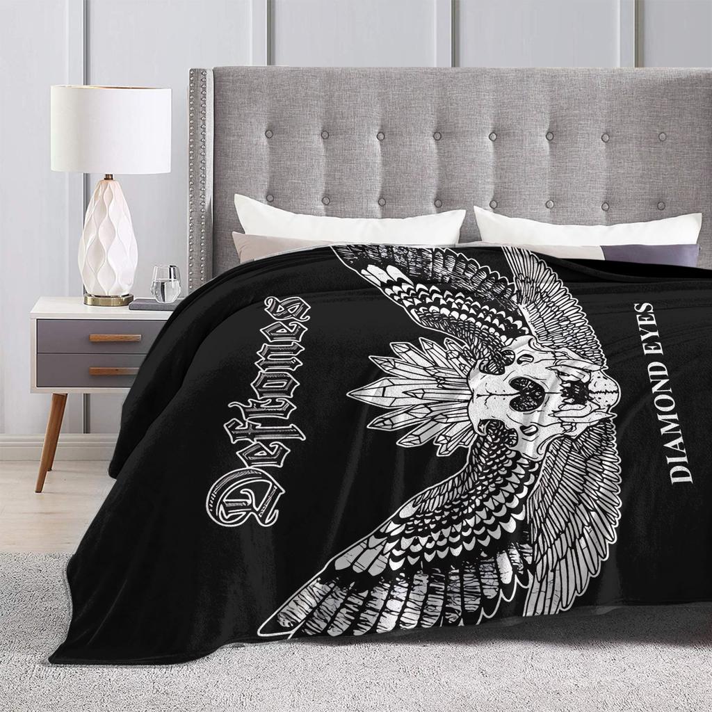 D-Deftoness Nu Metal Super Warm Blanket Kids Plush Throw Blanket Funny Couch Chair Flannel Bedspread Sofa Bed Cover