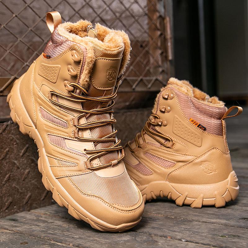 Men's Tactical Combat Boots: Outdoor Peak Climbing, Desert, Winter Plus Velvet, Military, Wilderness Training.