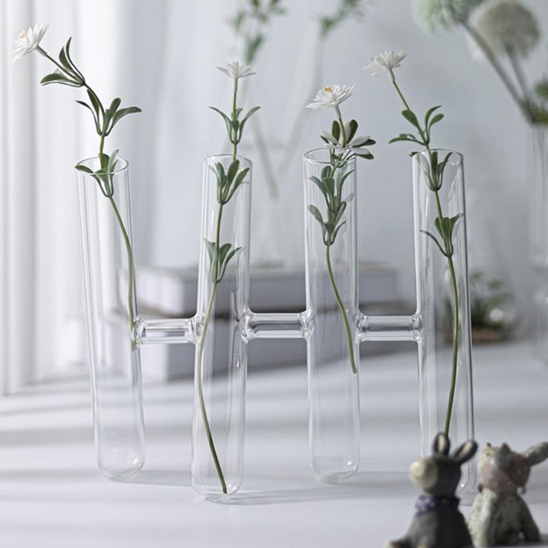 3/4 Test Tube Glass Vases for Floral Arrangements Plant Container Home Decors X3UC