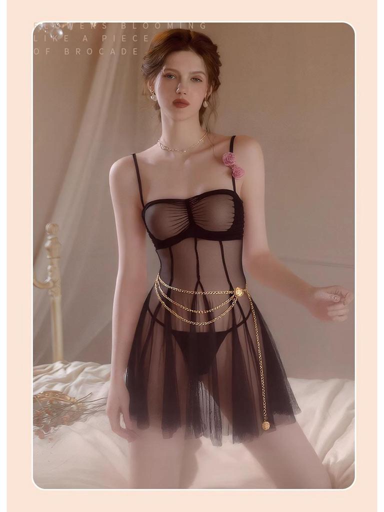 Damen Sexy Bügel Push-up Mesh Camisole Nachthemd