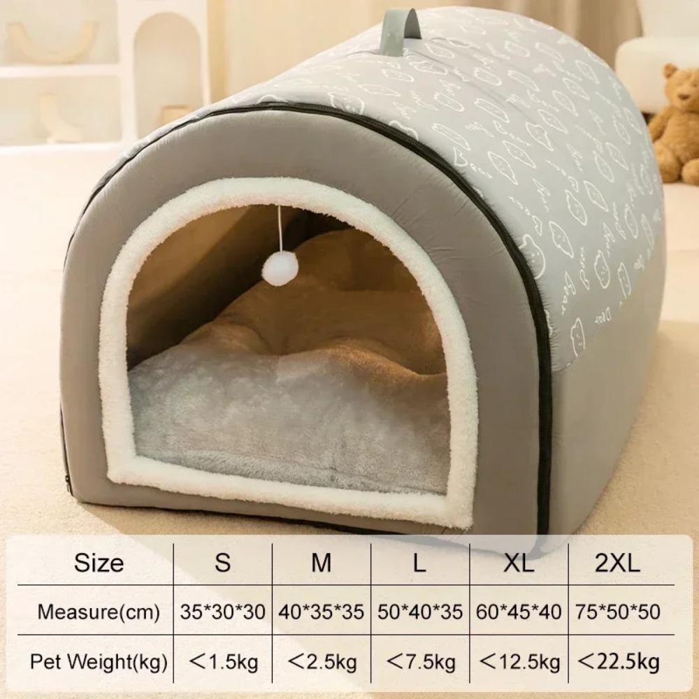 Warme Winter Hundehütte Abnehmbares Waschbares Hundebett Tiefschlafzelt für Mittelgroße und Große Hunde Hausmatte Haustierbedarf