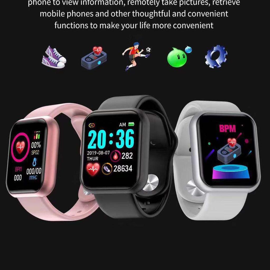 Y68 Wasserdichtes Smart-Armband mit Pulsmesser & Bluetooth