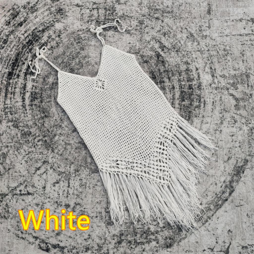 Handgefertigtes Häkel-Quasten-Strand-Hochzeitskleid Bikini-Überwurf