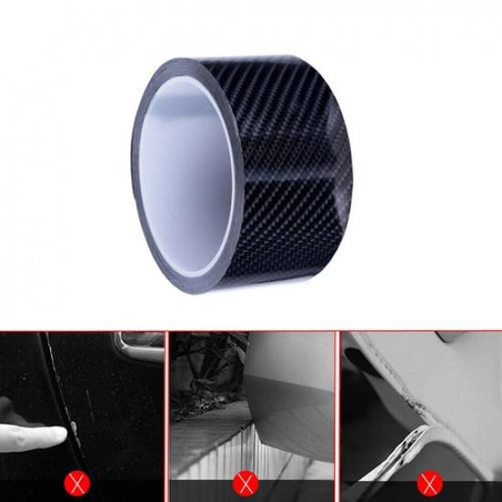 Car Black Carbon Fiber Scuff Plate Door Sill Cover Panel Step Protector Guard