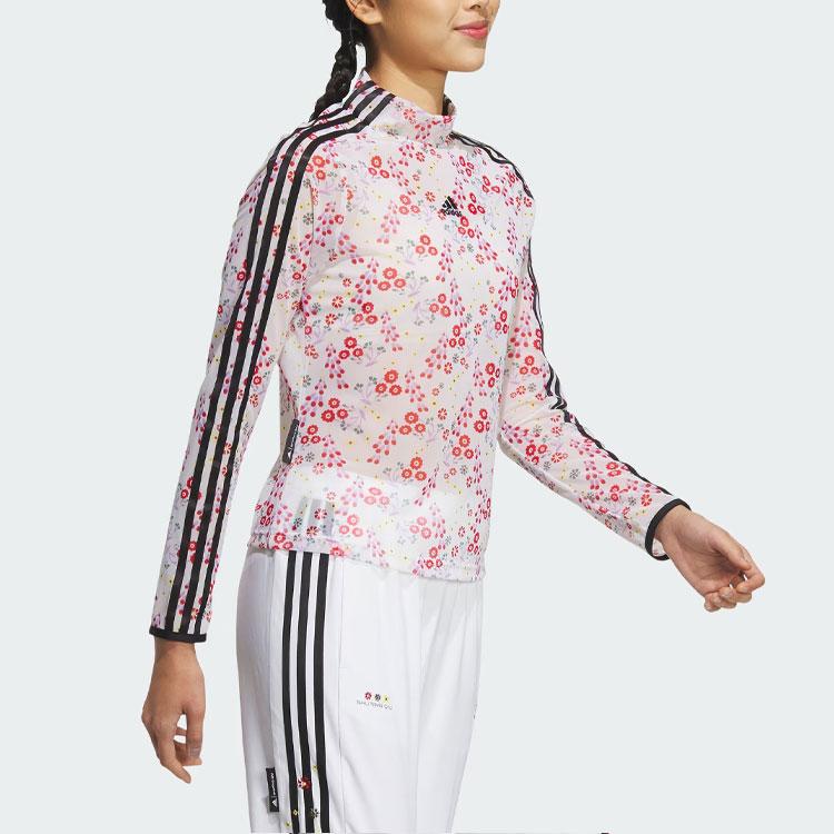 Adidas X Shuting Qiu Designer Collaboration Mesh Sleeve Floral Print Tee Women Tops White IM8443