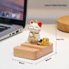 Cute Lucky Cat Phone Stand - Desktop Ornament & Mini Kitten Birthday Gift