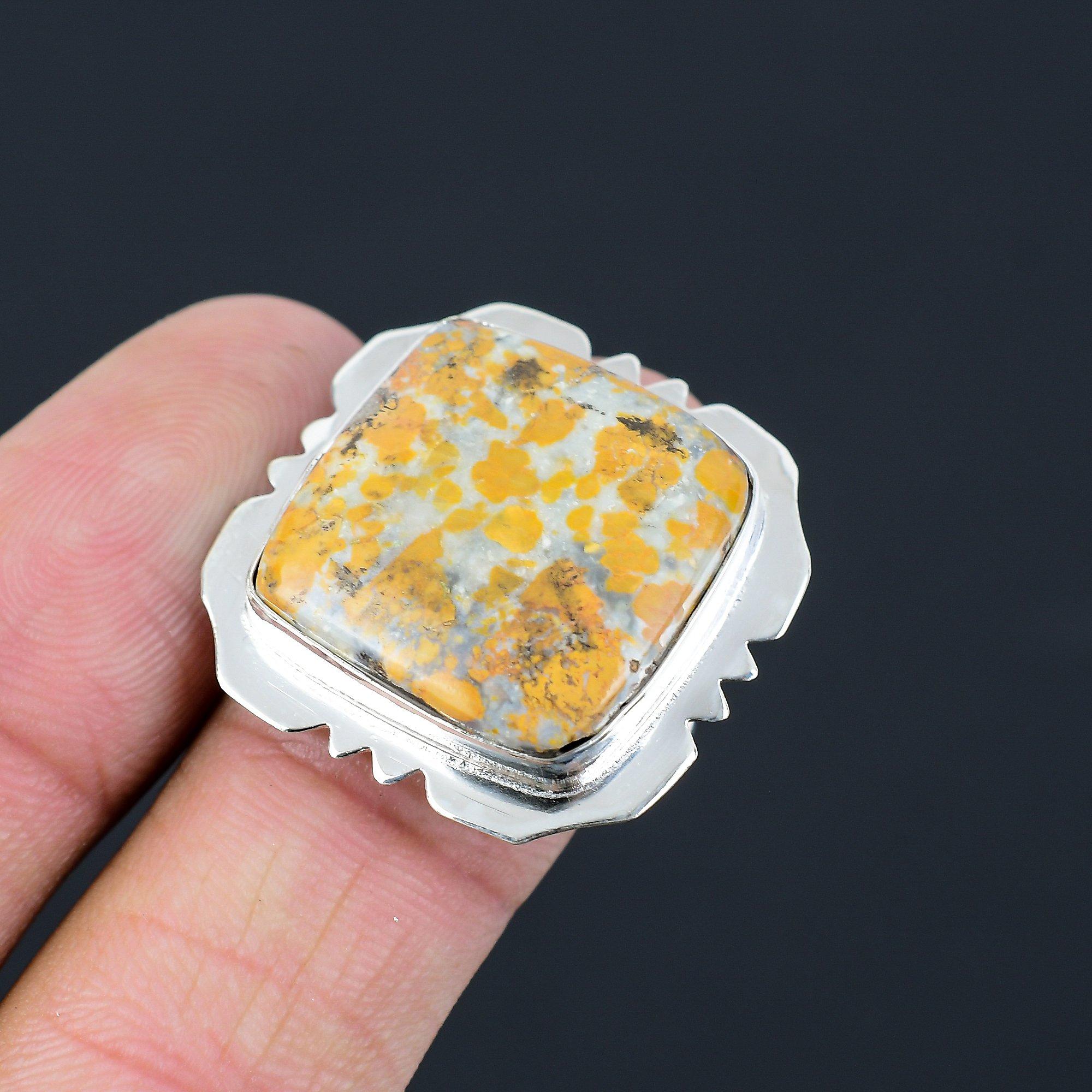 Friendship Day Deal Natural Maligano Jasper Promise New Ring 925 Sterling Silver 9