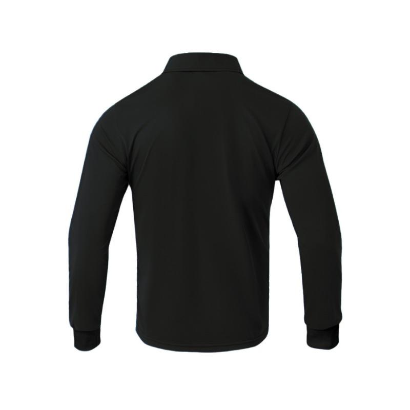 Mens Long Sleeve Casual Solid Color Polo Shirt Plus Size