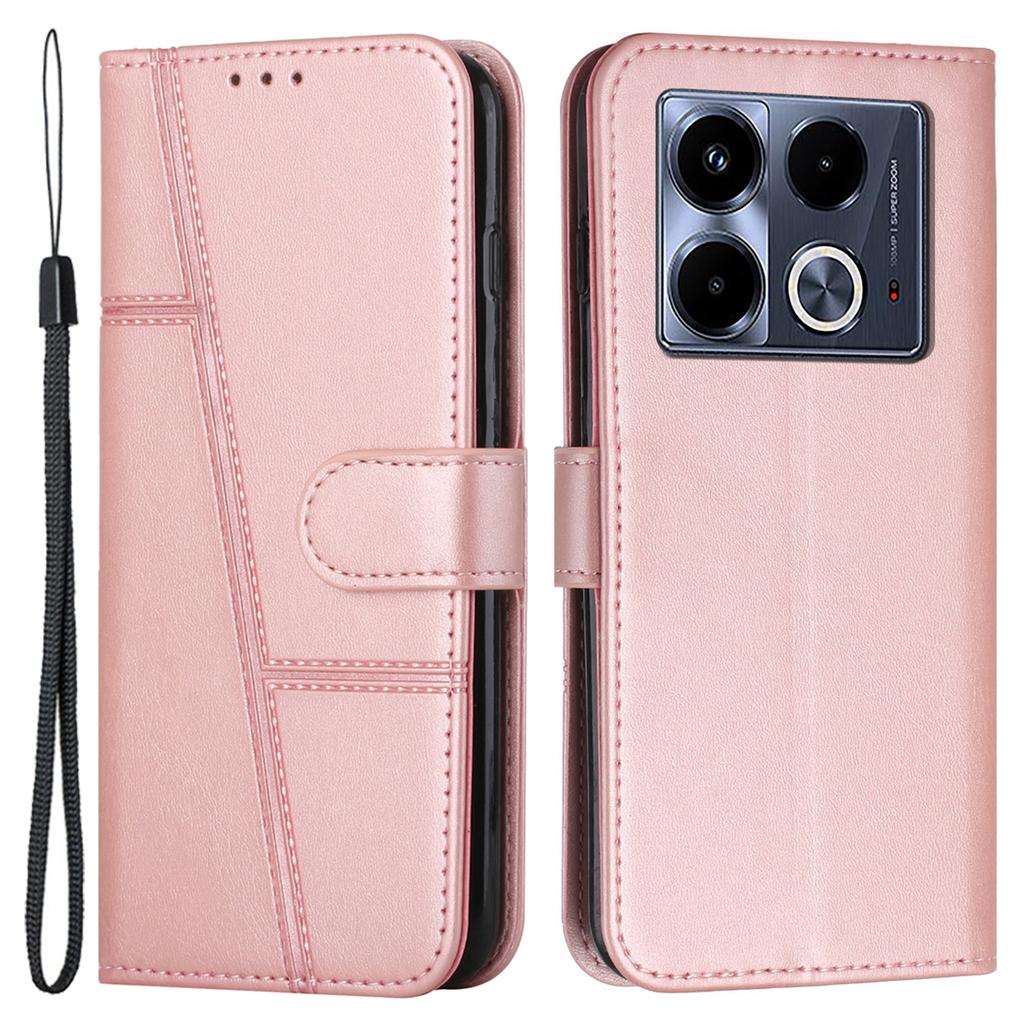 For Infinix Note 40 Case Calf Texture PU Leather Scratch Resistant Phone Cover