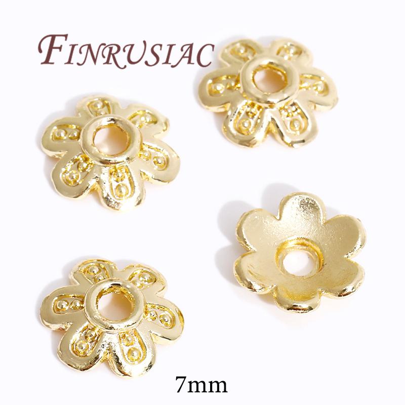 18K/14K Gold Plated Beads Cap For Jewelry Flower Bead Caps Jewelry Making Supplies Spacer Beads DIY Bracelets Accessories