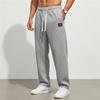 Spring and Autumn Men's Casual Waffle Pants Commuter Straight Versatile Solid Color Straight Pants