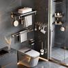 Gold Bathroom Shelf Hook Toilet Paper Holder Toilet Brush Towel Holder Space Aluminum Bathroom Hardware Set Bathroom Accessories