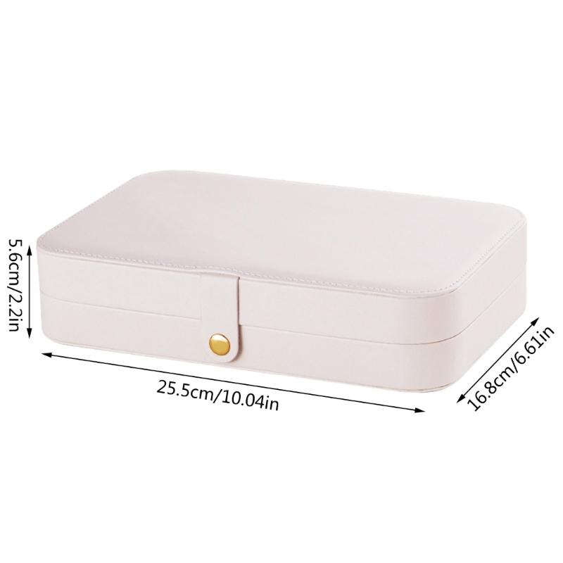 PU Leather Small Jewelry Box Convenient Jewellery Organizer with Dividers Elegant Earrings Necklaces Holder Case