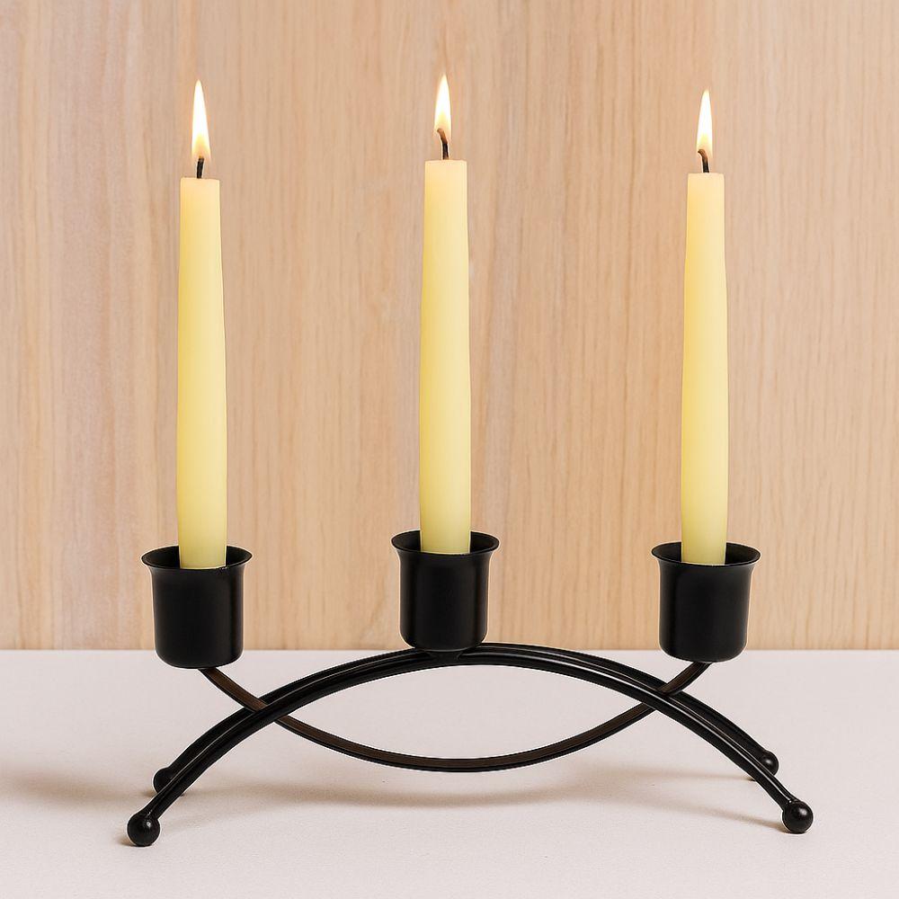 Metal Iron Candleholder Three Head Vintage Candelabra Candle Containers  Wedding Centerpiece