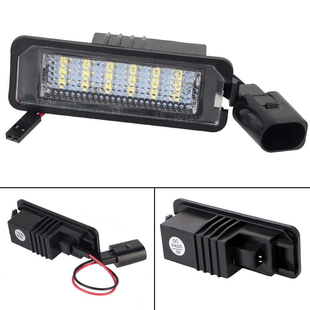 2Pcs Car Accessories Car License Number Plate Lights 18SMD Error free LED 12V 6500K For VW Golf MK4 MK5 MK6 Passat Polo CC Eos