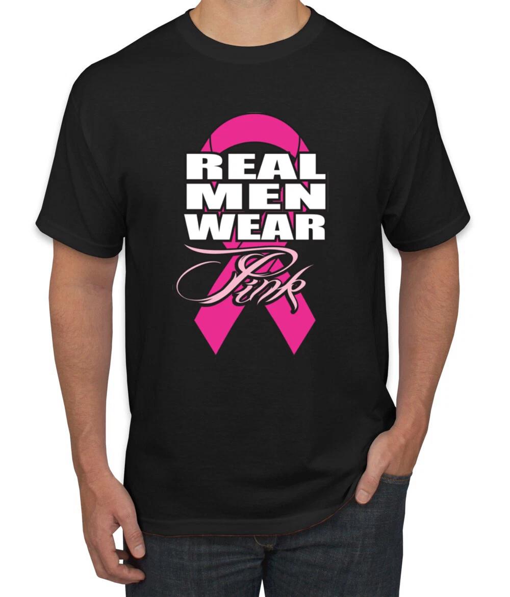 Real Men Wear Pink Ribbon Breast Cancer Awareness T- Shirt XL