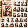 Holiday Decoration for Kids Christmas Cat Advent Calendar 24 Day Countdown with Cute Ornaments Gifts Children 2D Acrylic Kitty Decorations,